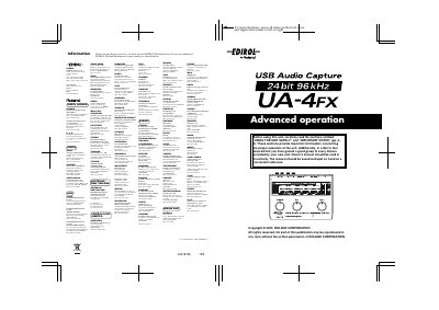 Roland UA-4FX USB Audio Capture Owner's Manual - cover page