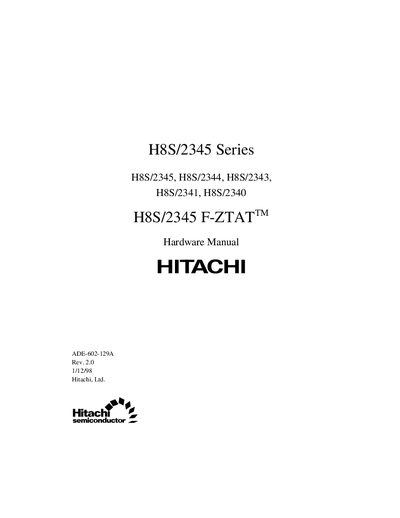 HITACHI H8S/2345 H8S/2344 H8S/2343 H8S/2341 H8S/2340 solutions manual - cover page