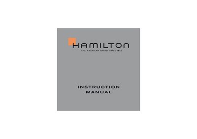Hamilton Watch Instruction Manual - cover page