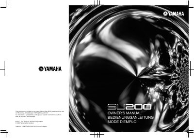 Yamaha SU200 Sampling Unit Owner's Manual - cover page