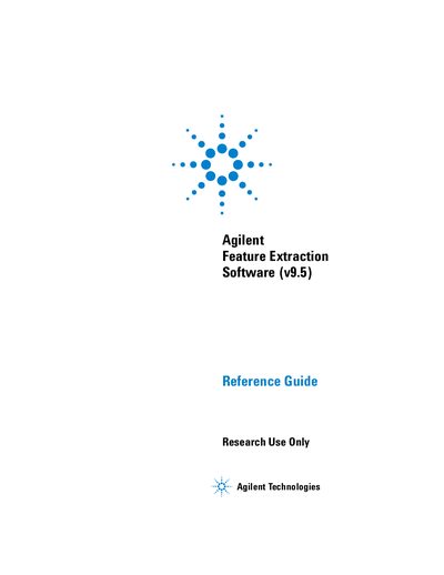 Agilent Feature Extraction v9.5 Reference Guide