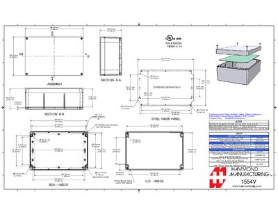 Hammond 1554V Enclosure Product Data Sheet - cover page