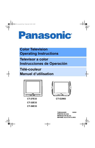 Panasonic CT-27E33/CT-32E33/CT-36E33/CT-G2983 Manual - cover page