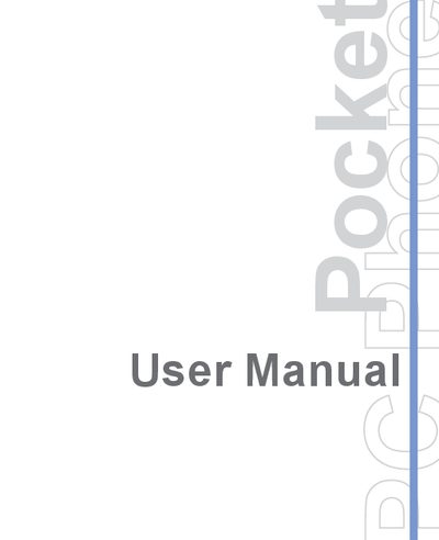 Pocket PC Phone User Manual - cover page