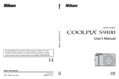 Nikon COOLPIX S9100 Digital Camera User Manual - cover page
