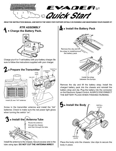 Duratrax Evader ST Assembly and Operation Guide - cover page