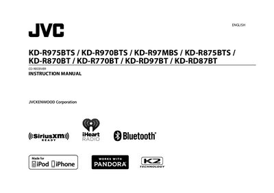 JVC KD-R975BTS CD Receiver Instruction Manual - cover page