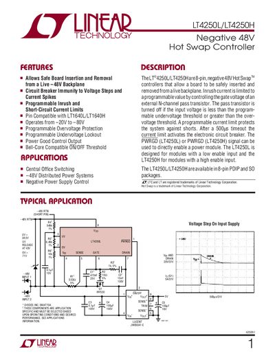 Linear Technology LT4250L/LT4250H Datasheet - cover page