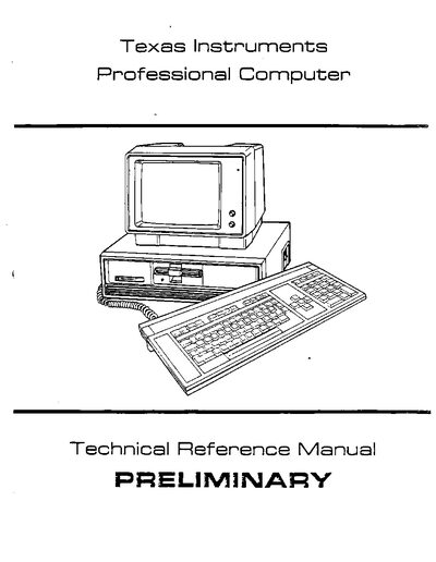 Texas Instruments Professional Computer Technical Reference Manual - cover page