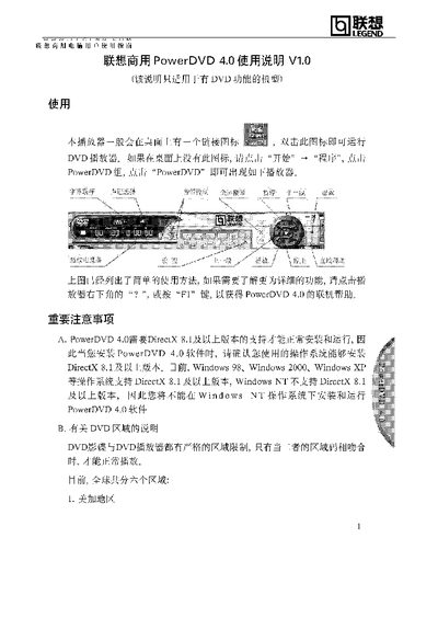 Lenovo PowerDVD 4.0 User Manual - cover page