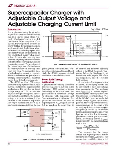 Linear Technology LT3663 Supercapacitor Charger Application Note - cover page