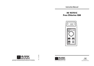 Hanna Instruments HI 95701C Free Chlorine ISM Instruction Manual - cover page