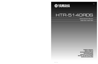 Yamaha HTR-5140RDS AV Receiver Owner's Manual
