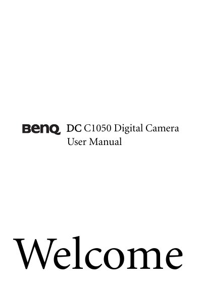 BenQ DC C1050 Digital Camera User Manual - cover page