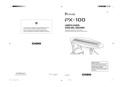Casio PX-100 User Manual - cover page