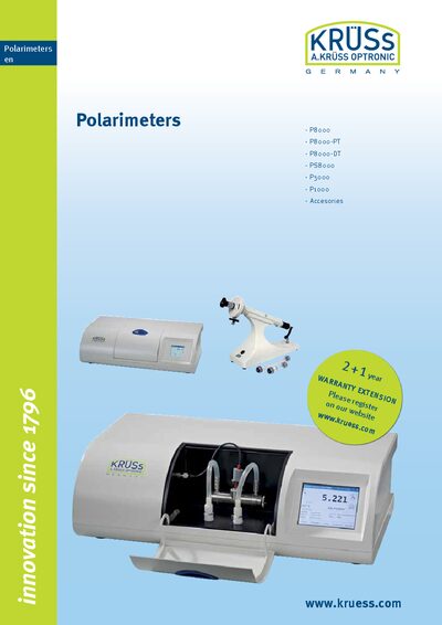 KRÜSS P8000 Series Polarimeters Product Manual - cover page