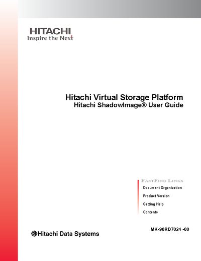 Hitachi Virtual Storage Platform ShadowImage User Guide - cover page
