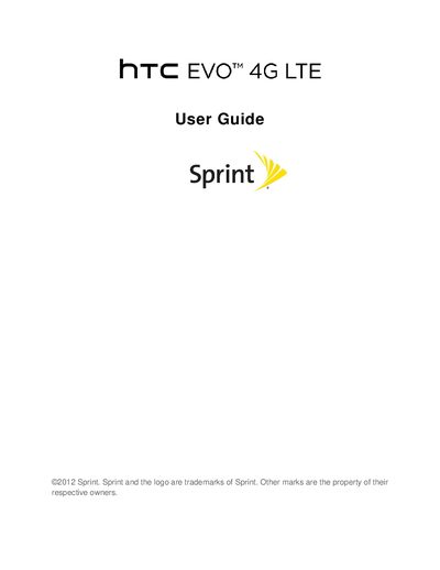 HTC EVO 4G LTE User Guide