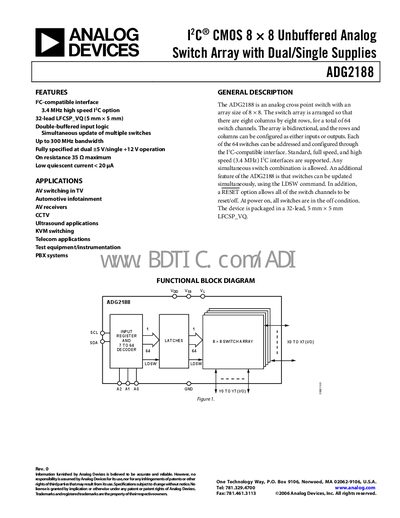 Analog Devices ADG2188 Datasheet - cover page