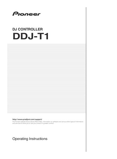 Pioneer DDJ-T1 DJ Controller User Manual - cover page