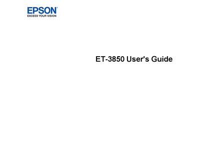 Epson ET-3850 Printer User's Guide - cover page