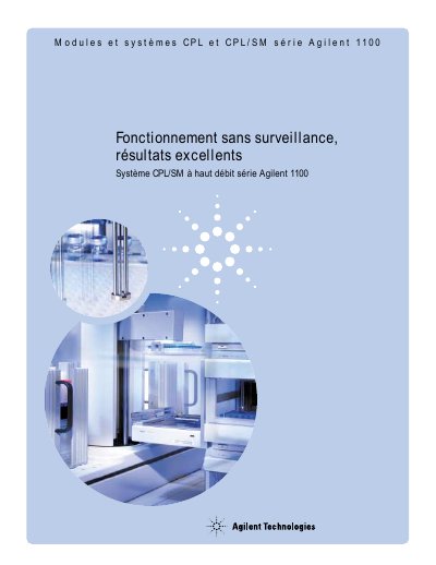 Agilent 1100 Series High-Throughput LC/MS System Product Leaflet - cover page