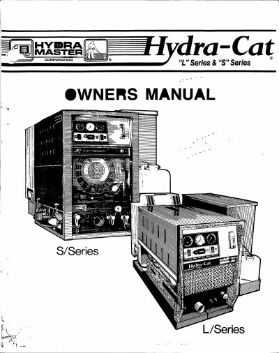 Hydra-Master S/Series Truck-Mounted Carpet Cleaning Plant User Manual - cover page