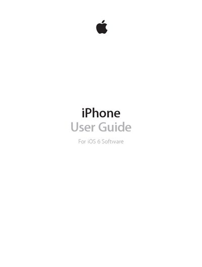 Apple iPhone 5 User Guide iOS 6 - cover page