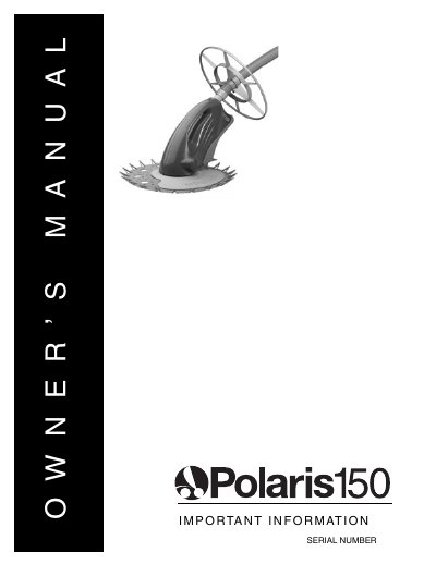 Polaris 150 Automatic Pool Cleaner User Manual - cover page