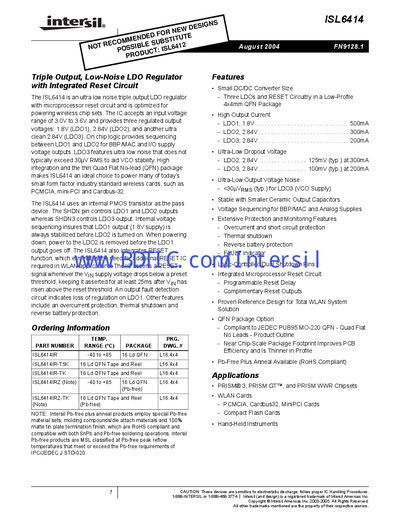 Intersil ISL6414 Datasheet - cover page