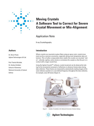 Agilent CrysAlis Moving Crystals Application Note - cover page