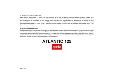 aprilia 852870 ATLANTIC 125 F-E 2006 Manual - cover page