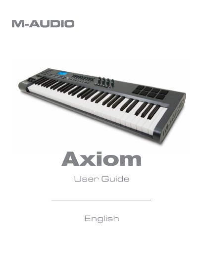 M-Audio Axiom User Guide - cover page