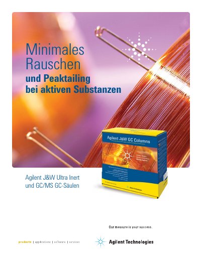 Agilent J&W Ultra Inert and GC/MS GC Columns Product Leaflet - cover page