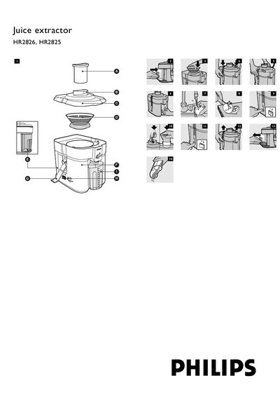 Philips HR2826 HR2825 Juice Extractor User Manual - cover page