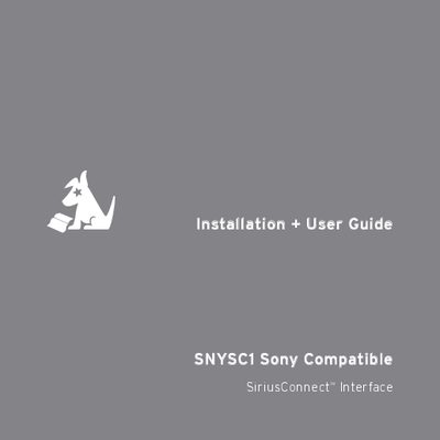 Sirius SNYSC1 Installation and User Guide - cover page