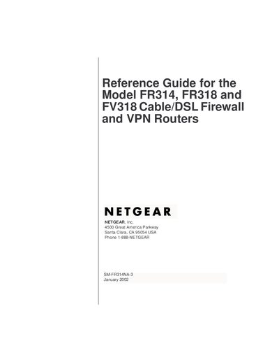 Netgear FR314 FR318 FV318 User Guide - cover page