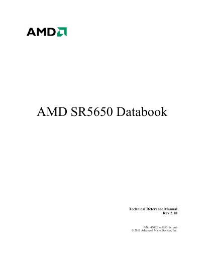 AMD SR5650 Databook Technical Reference Manual - cover page
