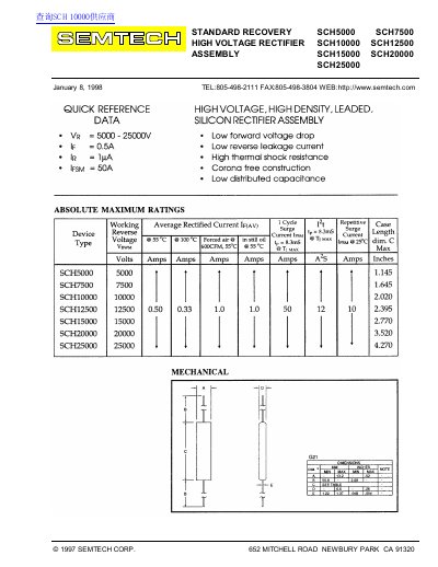 SEMTECH SCH5000/SCH7500/SCH10000/SCH12500/SCH15000/SCH20000/SCH25000 handbook - cover page