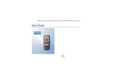Nokia 5210 User Guide - cover page