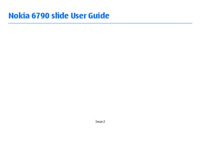 Nokia 6790 slide User Manual - cover page
