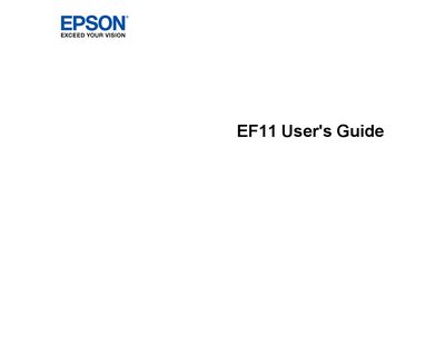 Epson EF11 User Manual - cover page