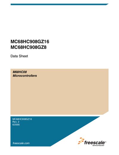 Freescale MC68HC908GZ16 / MC68HC908GZ8 Datasheet - cover page