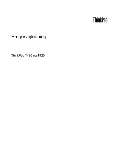 Lenovo ThinkPad T420/T420i User Manual - cover page