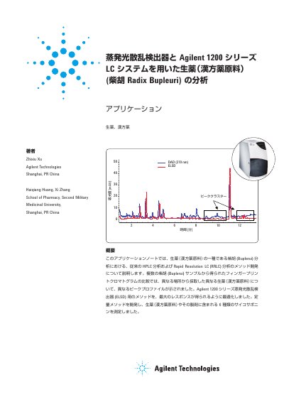 Agilent 1200 Series Analysis of Radix Bupleuri Using ELSD and DAD Application Note - cover page