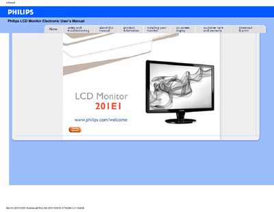 Philips 201E1 LCD Monitor User Manual