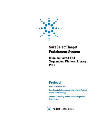 Agilent SureSelect Paired-End Target Enrichment System Library Prep Protocol - cover page
