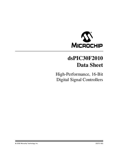 Microchip dsPIC30F2010 Datasheet - cover page