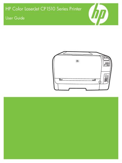HP Color LaserJet CP1510 Series Printer User Guide - cover page