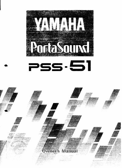 Yamaha PSS-51 User Manual - cover page